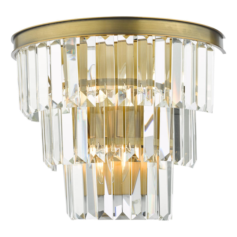 Dar Lighting Rhapsody 3 Light Wall Light Crystal and Bronze • RHA3063