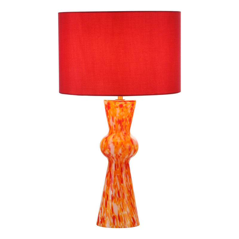 Dar Lighting Rheneas Table Lamp Red Glass With Shade • RHE4225