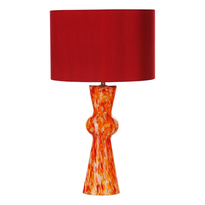 Dar Lighting Rheneas Table Lamp Red Glass With Shade • RHE4225