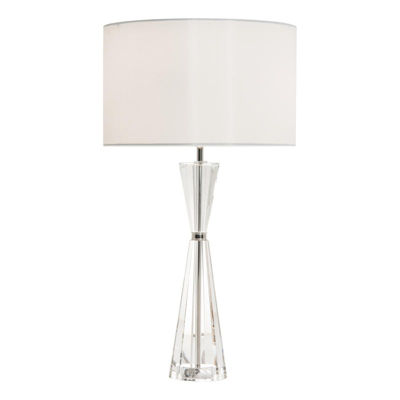 Dar Lighting Risha 2 Light Table Lamp Crystal & Polished Nickel With Shade • RIS4208