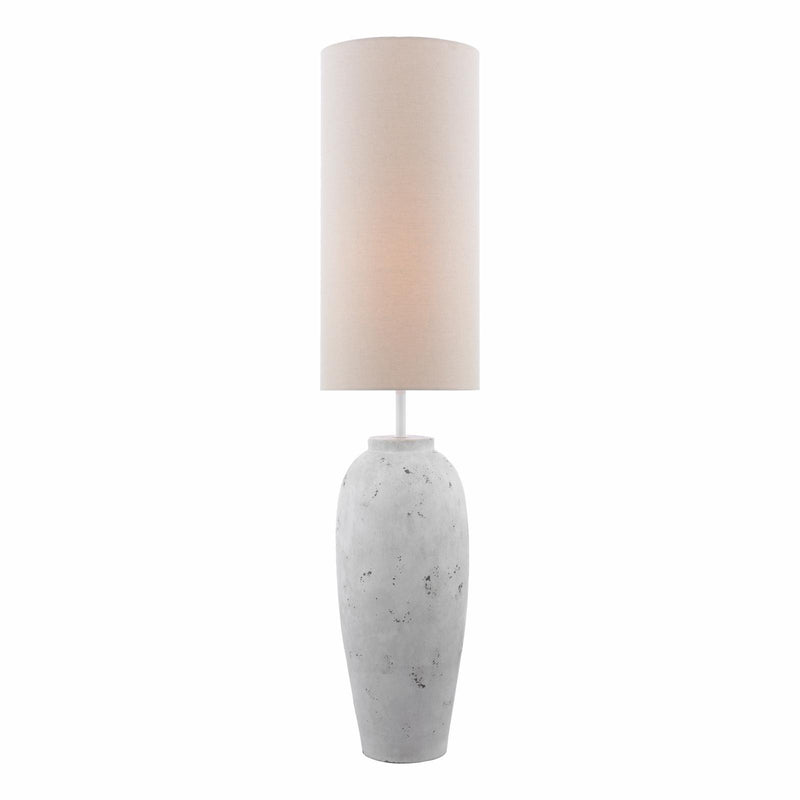 Dar Lighting Roetta Floor Lamp White and Natural With Shade • ROE4902