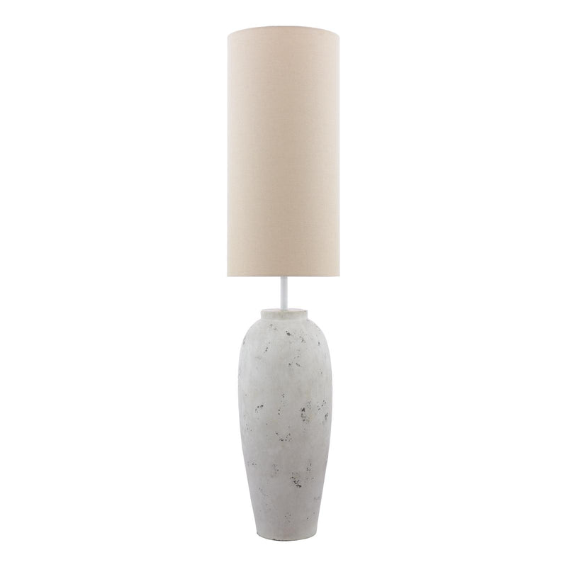 Dar Lighting Roetta Floor Lamp White and Natural With Shade • ROE4902