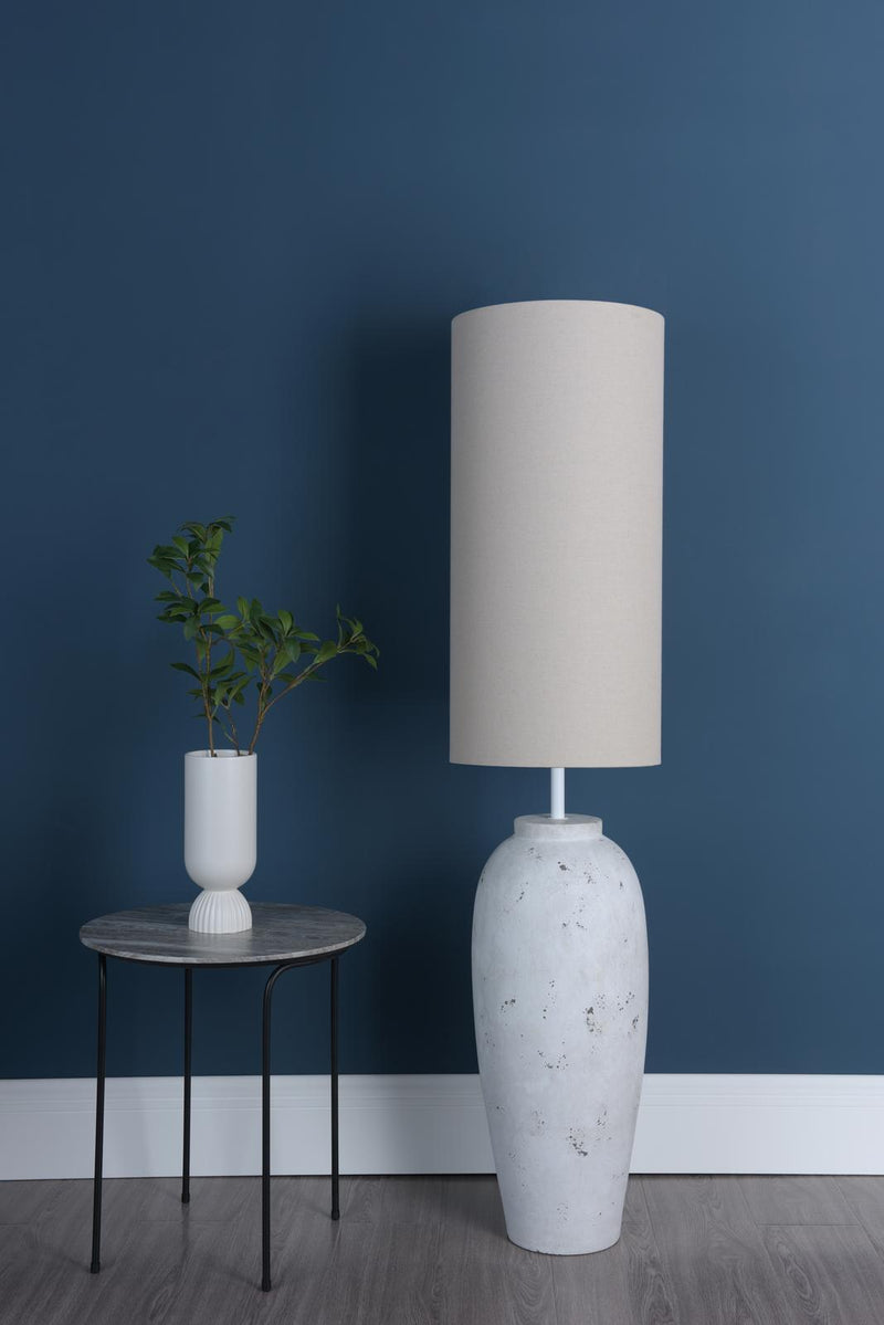Dar Lighting Roetta Floor Lamp White and Natural With Shade • ROE4902