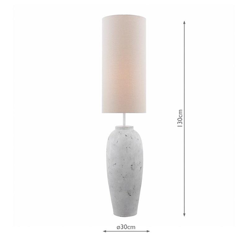 Dar Lighting Roetta Floor Lamp White and Natural With Shade • ROE4902