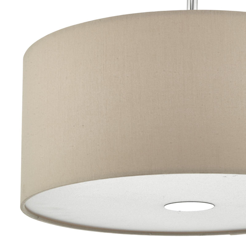 Dar Lighting Ronda 3lt Pendant Ecru Faux Silk Shade 40cm • RON1029