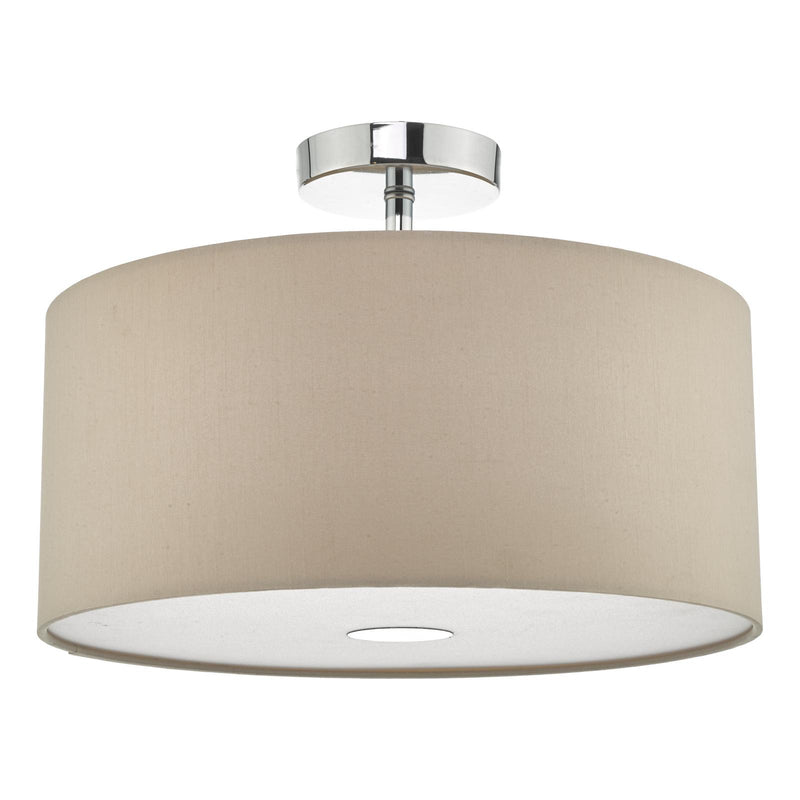 Dar Lighting Ronda 3lt Pendant Ecru Faux Silk Shade 40cm • RON1029