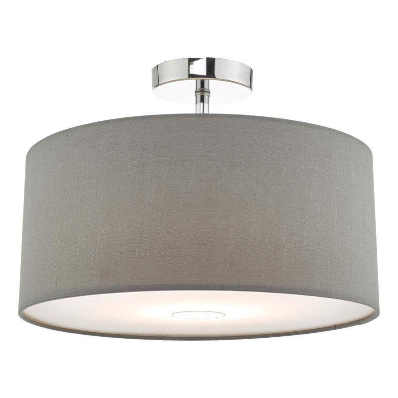 Dar Lighting Ronda Grey Faux Silk Easy Fit Shade 40cm • RON6539