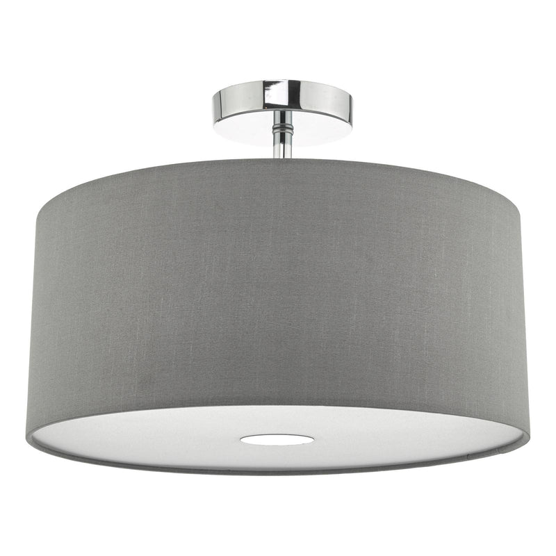 Dar Lighting Ronda Grey Faux Silk Easy Fit Shade 40cm • RON6539