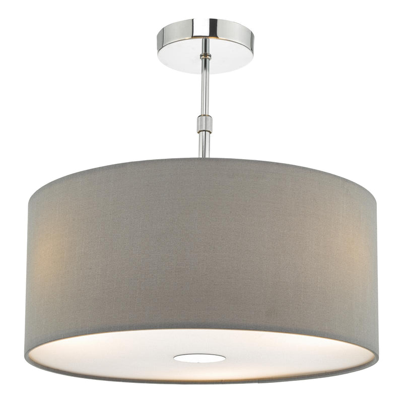 Dar Lighting Ronda Grey Faux Silk Easy Fit Shade 40cm • RON6539