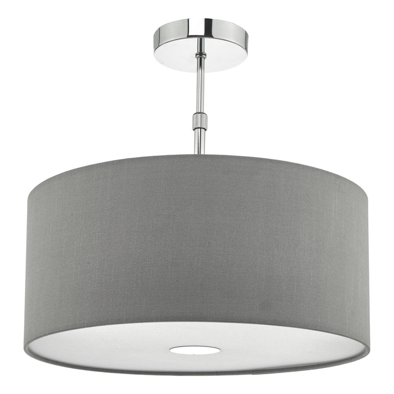 Dar Lighting Ronda Grey Faux Silk Easy Fit Shade 40cm • RON6539