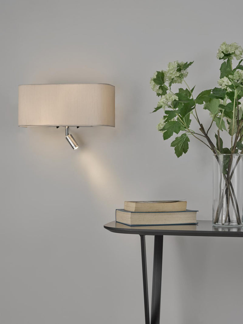 Dar Lighting Ronda 3 Light Wall Light Ivory With LED Reading Light • RON712L