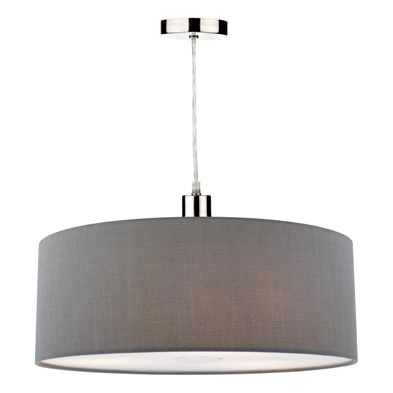 Dar Lighting Ronda Grey Faux Silk Easy Fit Shade 60cm • RON8639