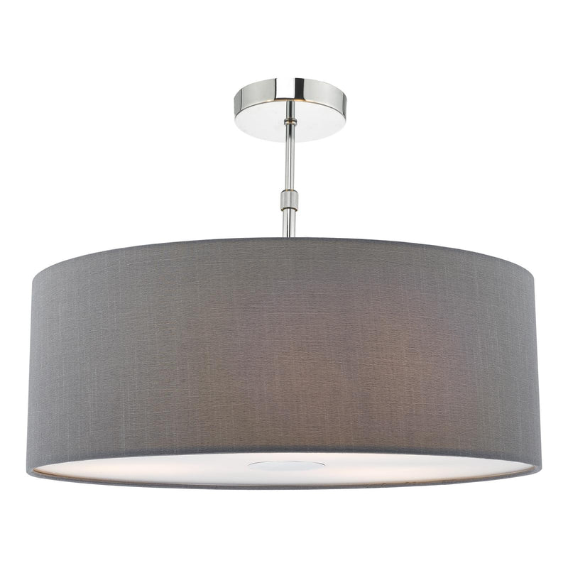 Dar Lighting Ronda Grey Faux Silk Easy Fit Shade 60cm • RON8639