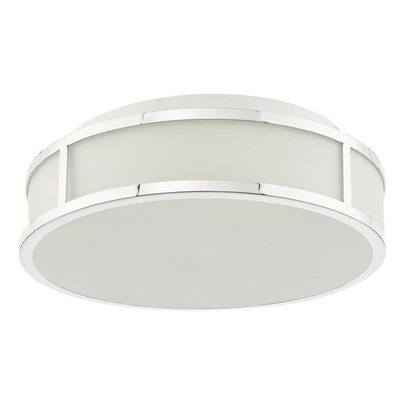 Dar Lighting Royce 2 Light Bathroom Flush Polished Chrome and Opal Glass IP44 • ROY5050