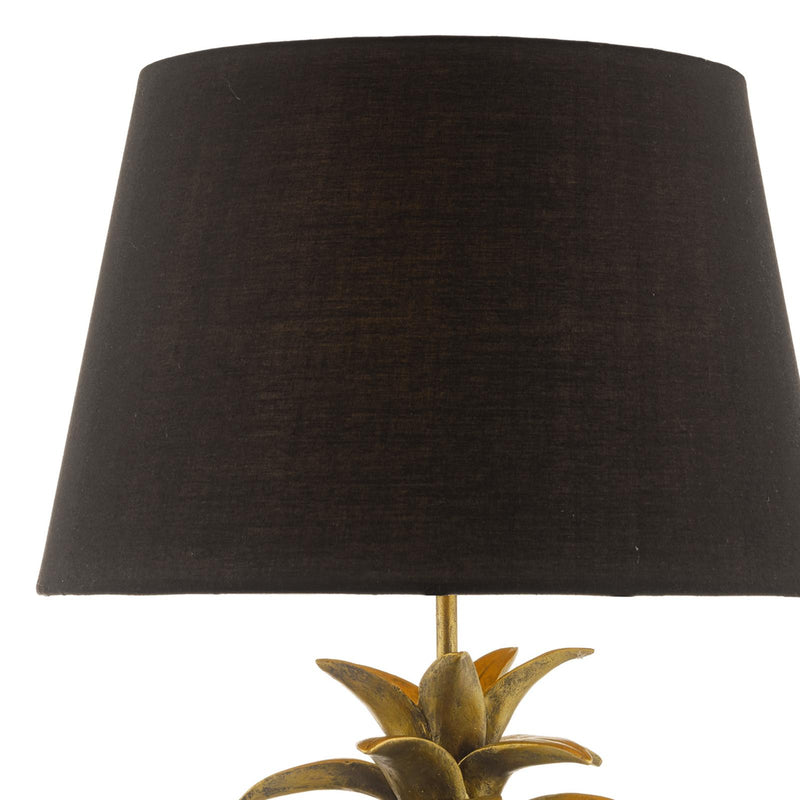 Dar Lighting Safa Pineapple Table Lamp Gold With Shade • SAF4235