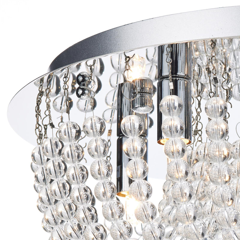 Dar Lighting Saigon 5 Light Flush Polished Chrome/Clear • SAI5450