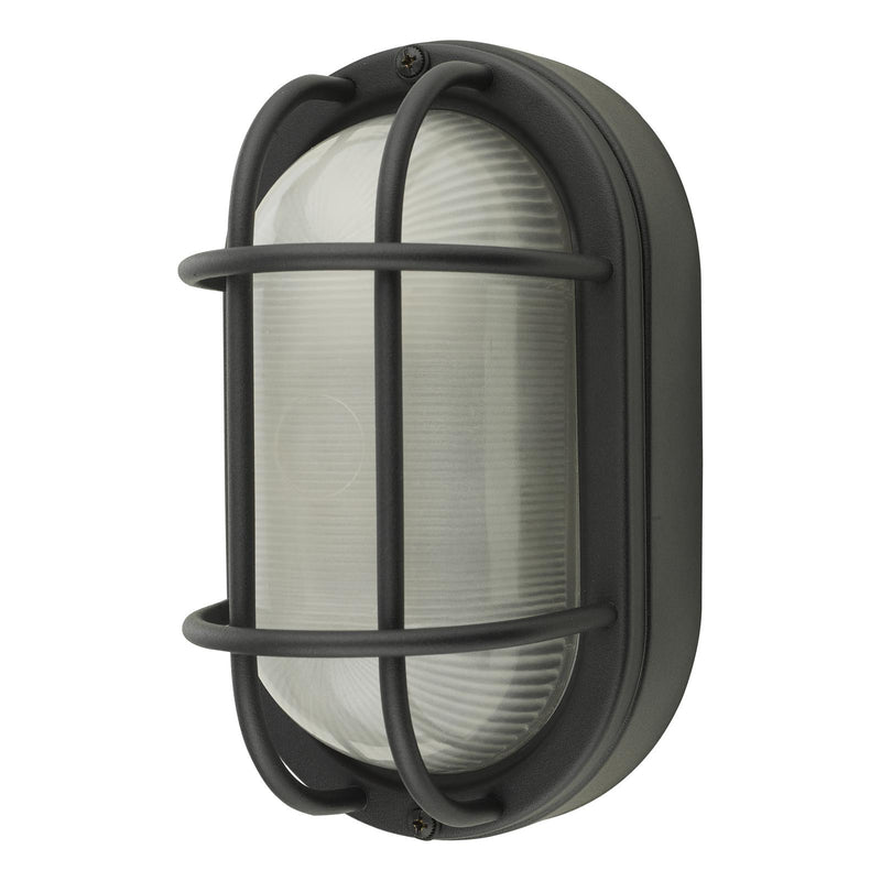 Dar Lighting Salcombe Oval Outdoor Wall Light Matt Black IP44 • SAL5222