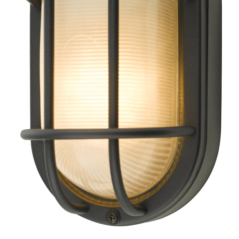 Dar Lighting Salcombe Oval Outdoor Wall Light Matt Black IP44 • SAL5222