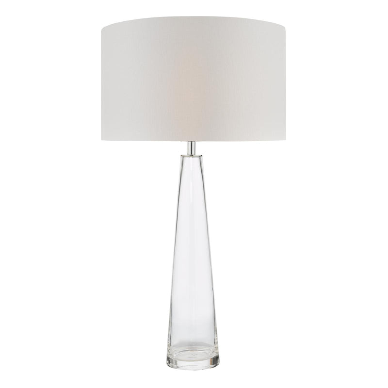 Dar Lighting Samara Table Lamp Glass and Polished Chrome With Shade • SAM4208-LYR1415