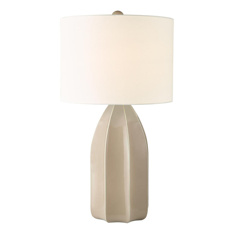 Dar Lighting Saundra Table Lamp Taupe and Matt Antique Brass With Shade • SAU4229