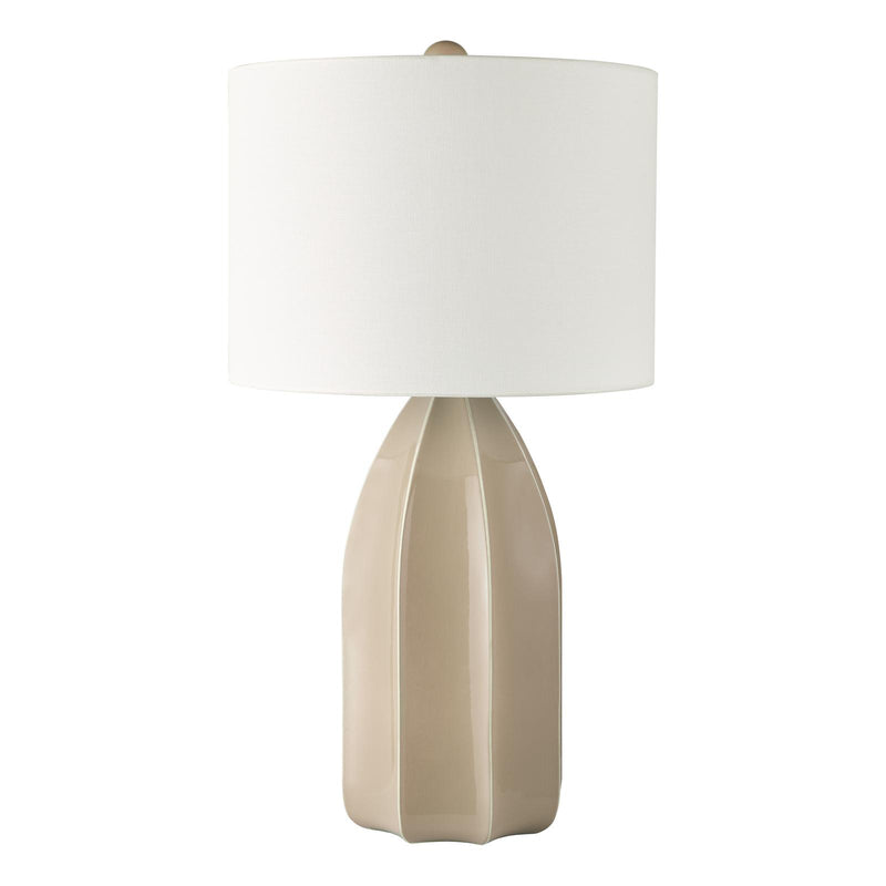 Dar Lighting Saundra Table Lamp Taupe and Matt Antique Brass With Shade • SAU4229