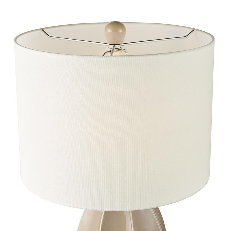 Dar Lighting Saundra Table Lamp Taupe and Matt Antique Brass With Shade • SAU4229