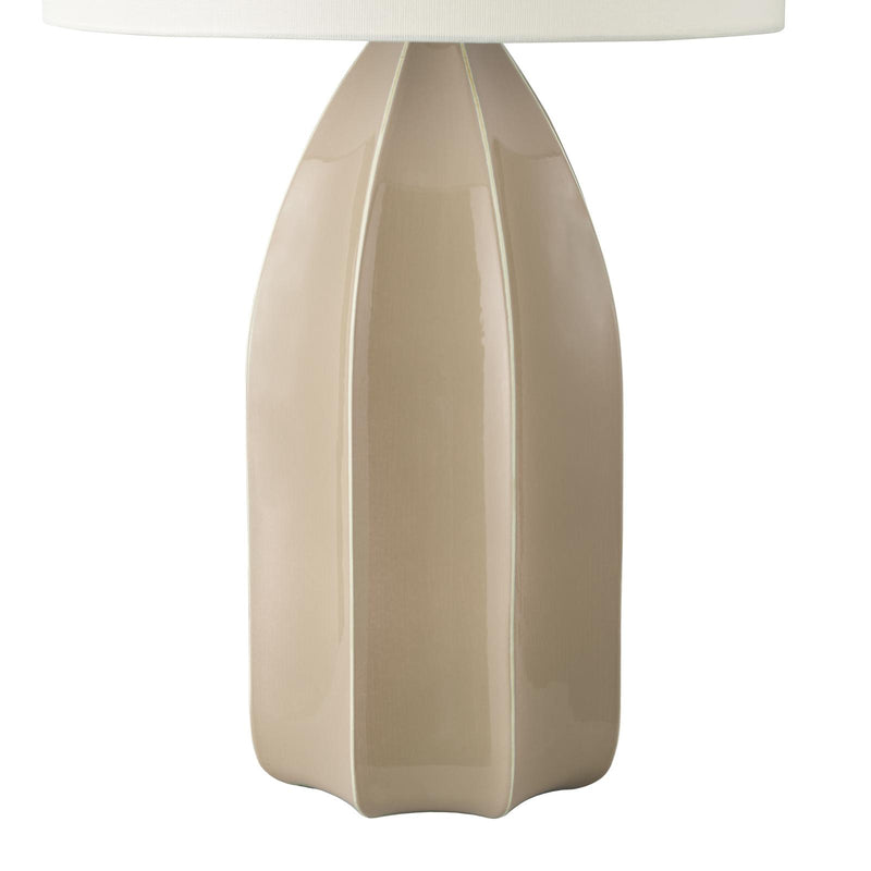 Dar Lighting Saundra Table Lamp Taupe and Matt Antique Brass With Shade • SAU4229