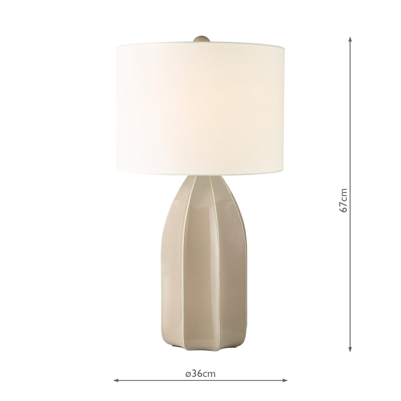 Dar Lighting Saundra Table Lamp Taupe and Matt Antique Brass With Shade • SAU4229