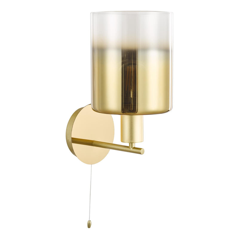 Dar Lighting Savannah Wall Light Satin Gold and Gold Ombre Glass • SAV0735