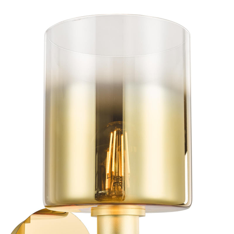 Dar Lighting Savannah Wall Light Satin Gold and Gold Ombre Glass • SAV0735