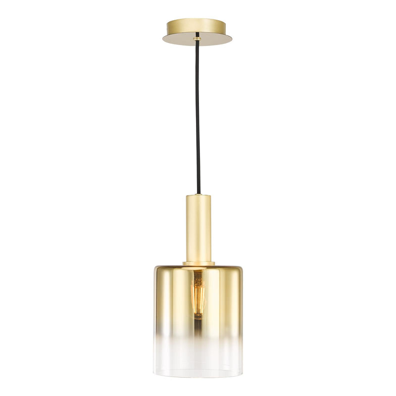 Dar Lighting Savannah Pendant Satin Gold and Gold Ombre Glass • SAV8635