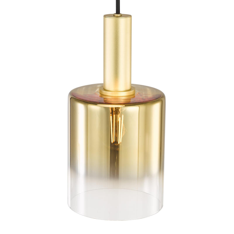 Dar Lighting Savannah Pendant Satin Gold and Gold Ombre Glass • SAV8635