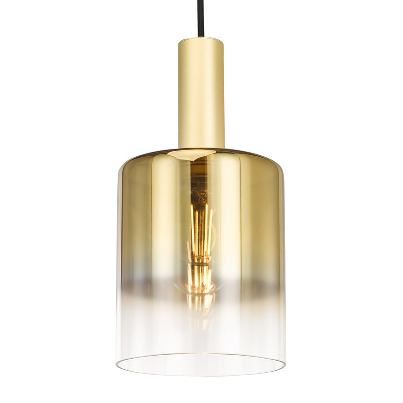 Dar Lighting Savannah Pendant Satin Gold and Gold Ombre Glass • SAV8635