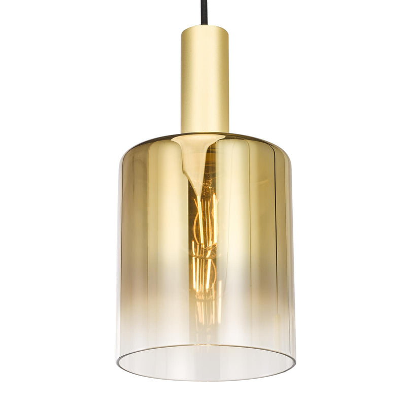 Dar Lighting Savannah 3 Light Cluster Pendant Satin Gold and Gold Ombre Glass • SAV8835