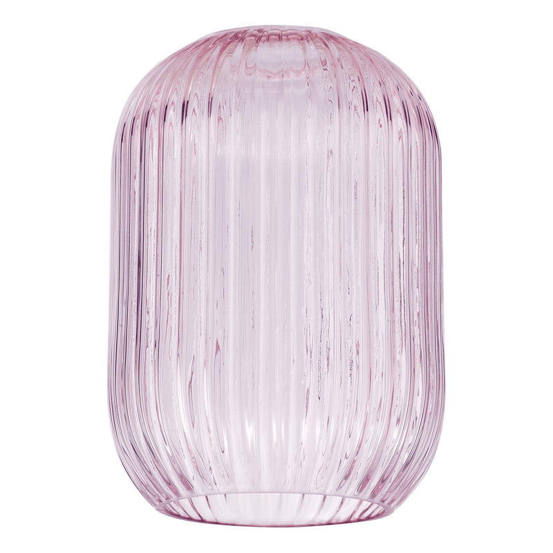 Dar Lighting Sawyer Easy Fit Shade Pink Ribbed Glass • SAW6503