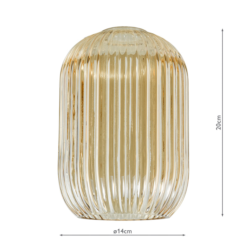 Dar Lighting Sawyer Easy Fit Shade Champagne Ribbed Glass • SAW6506