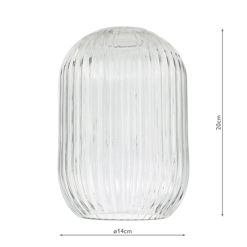 Dar Lighting Sawyer Easy Fit Shade Clear Ribbed Glass • SAW6508