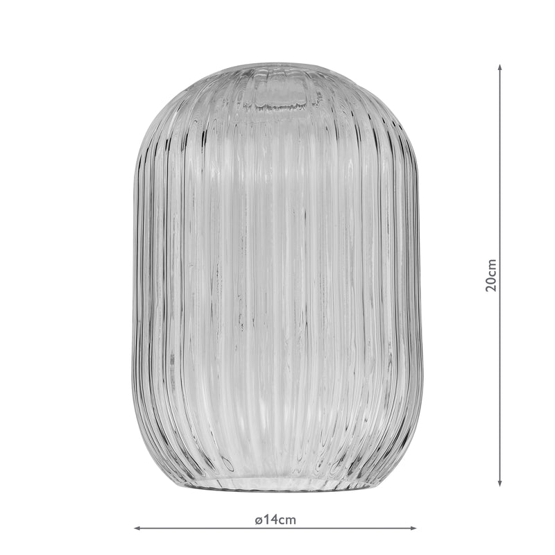 Dar Lighting Sawyer Easy Fit Shade Smoked Ribbed Glass • SAW6510