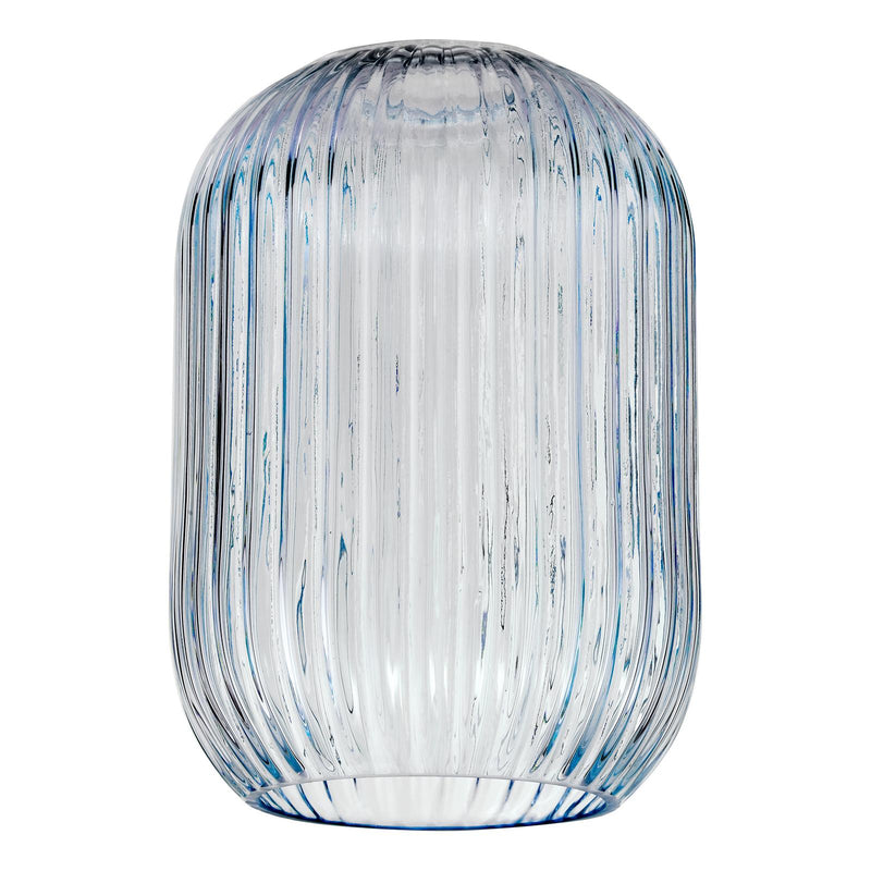 Dar Lighting Sawyer Easy Fit Blue Ribbed Glass Shade • SAW6523