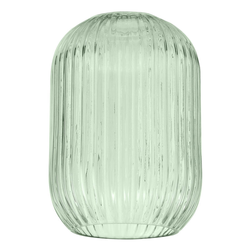 Dar Lighting Sawyer Easy Fit Pendant Green Ribbed Glass • SAW6524