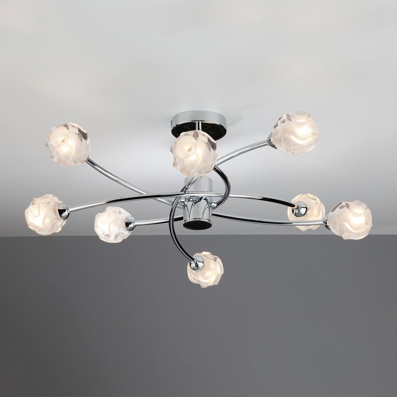 Dar Lighting Seattle 8 Light Semi Flush Polished Chrome • SEA0850