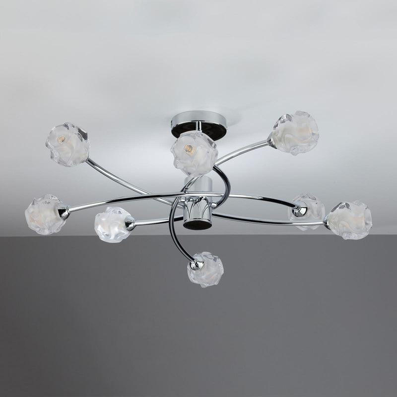 Dar Lighting Seattle 8 Light Semi Flush Polished Chrome • SEA0850