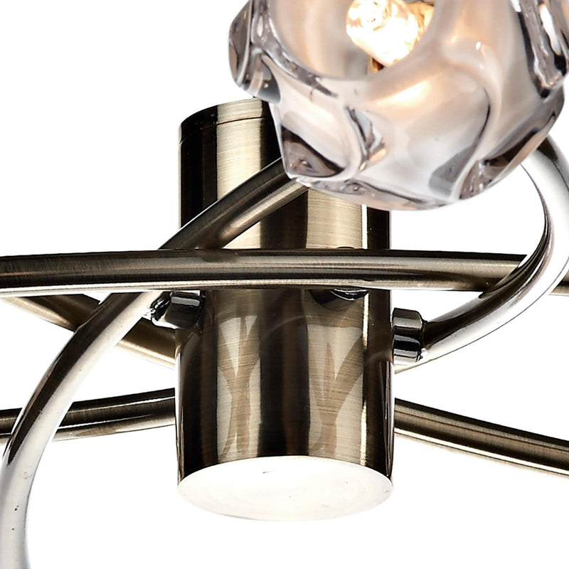 Dar Lighting Seattle 8 Light Semi Flush Antique Brass • SEA0875
