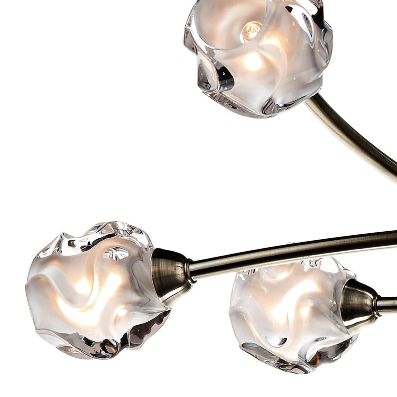 Dar Lighting Seattle 8 Light Semi Flush Antique Brass • SEA0875