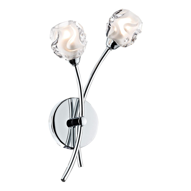 Dar Lighting Seattle Double Wall Bracket Polished Chrome • SEA0950