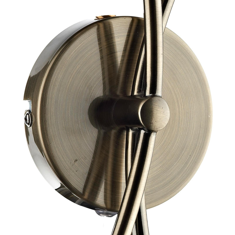 Dar Lighting Seattle 2 Light Wall Light Antique Brass Glass • SEA0975