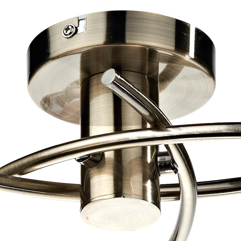 Dar Lighting Seattle 3 Light Semi Flush Antique Brass • SEA5375