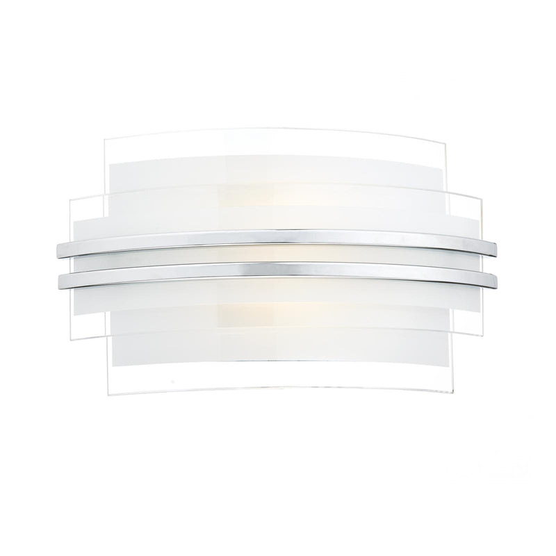 Dar Lighting Sector Small Wall Light Frosted Glass Polished Chrome LED • SEC072