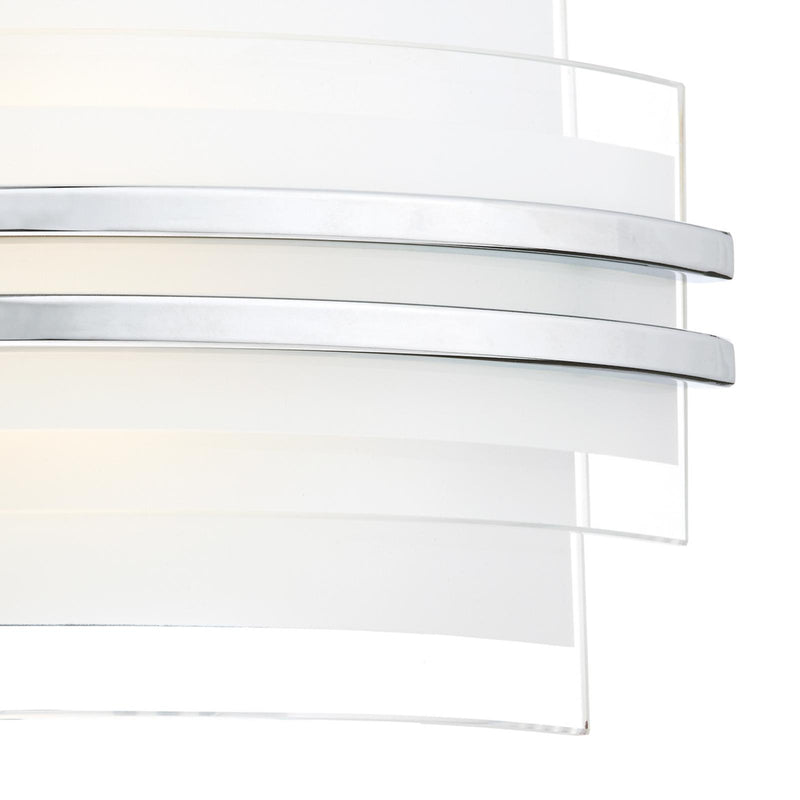 Dar Lighting Sector Small Wall Light Frosted Glass Polished Chrome LED • SEC072