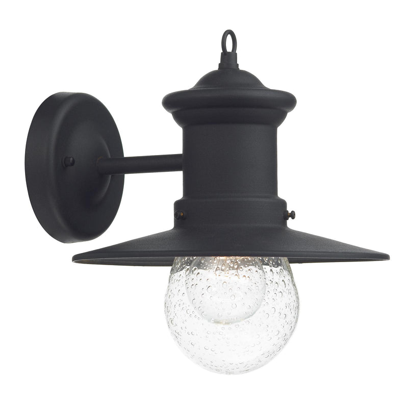Dar Lighting Sedgewick Outdoor Wall Light Black Glass IP44 • SED1522